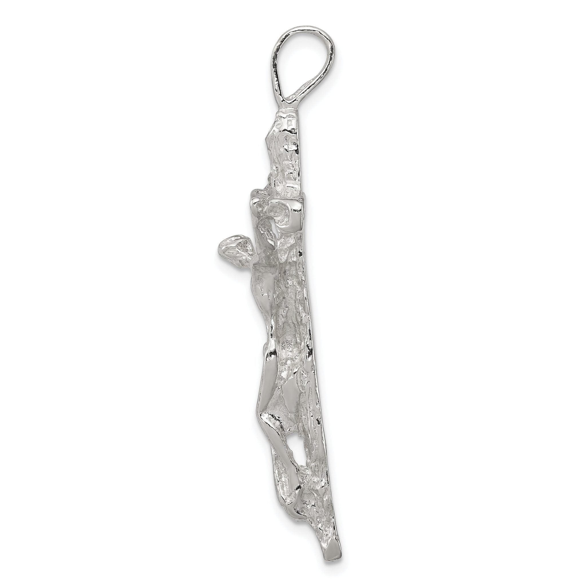 Sterling Silver 925 Crucifix Pendant with Polished Anti-Tarnish Finish
