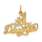 14K Gold #1 Daughter Charm with Flat Back Elegant Gift-Ready Design