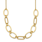 14k Polished And Twisted 9.5mm Oval Links 16 inch Necklace Plus 2 inch Extender