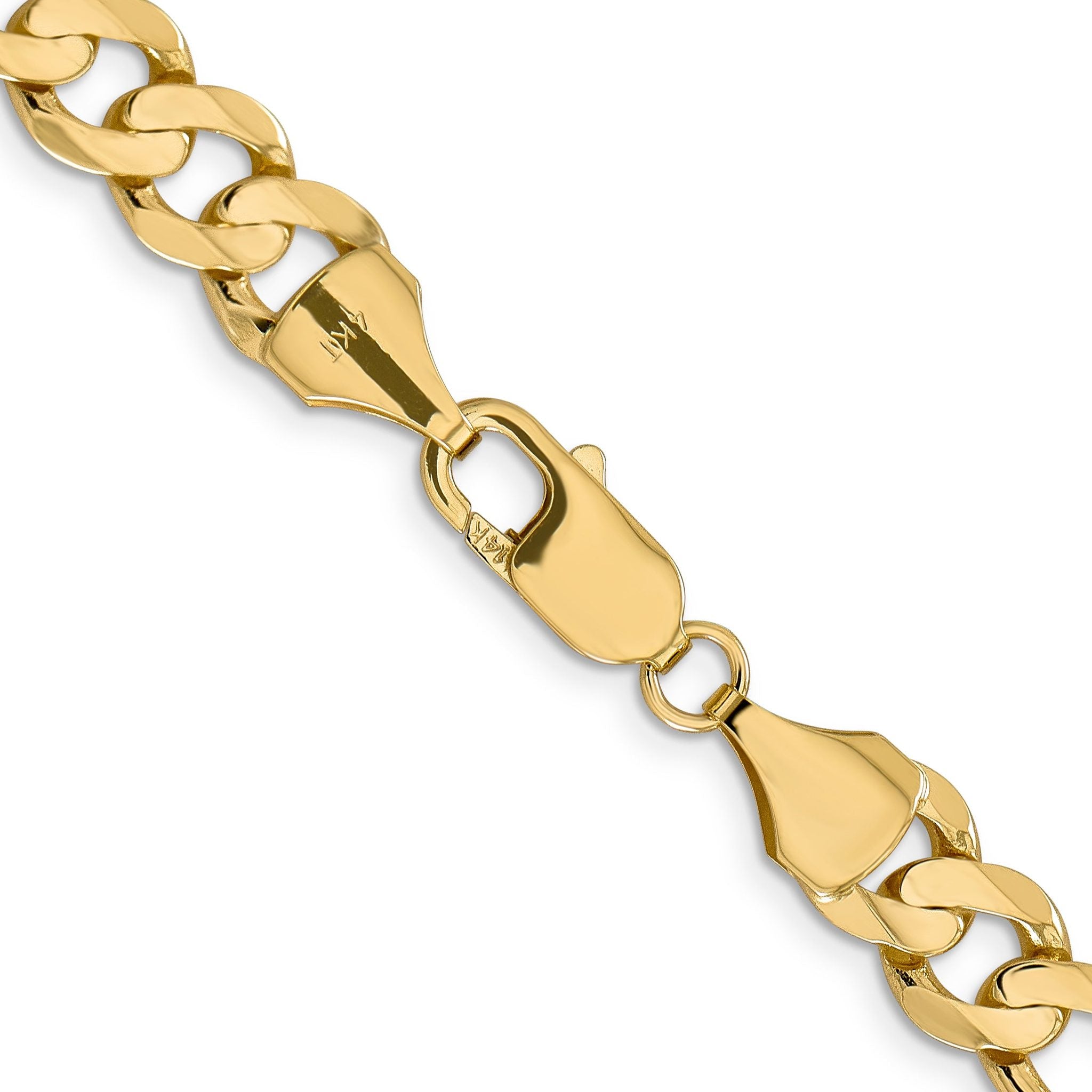 14K 8 inch 8.75mm Concave Open Figaro with Lobster Clasp Bracelet