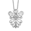 Sentimental Expressions Sterling Silver Rhodium-plated CZ Antiqued Angel, Heavenly Angel 18 Inch Necklace