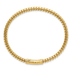 14K Polished and Diamond-cut Fancy Spiral 3.75mm Flexible Oval Bangle Bracelet