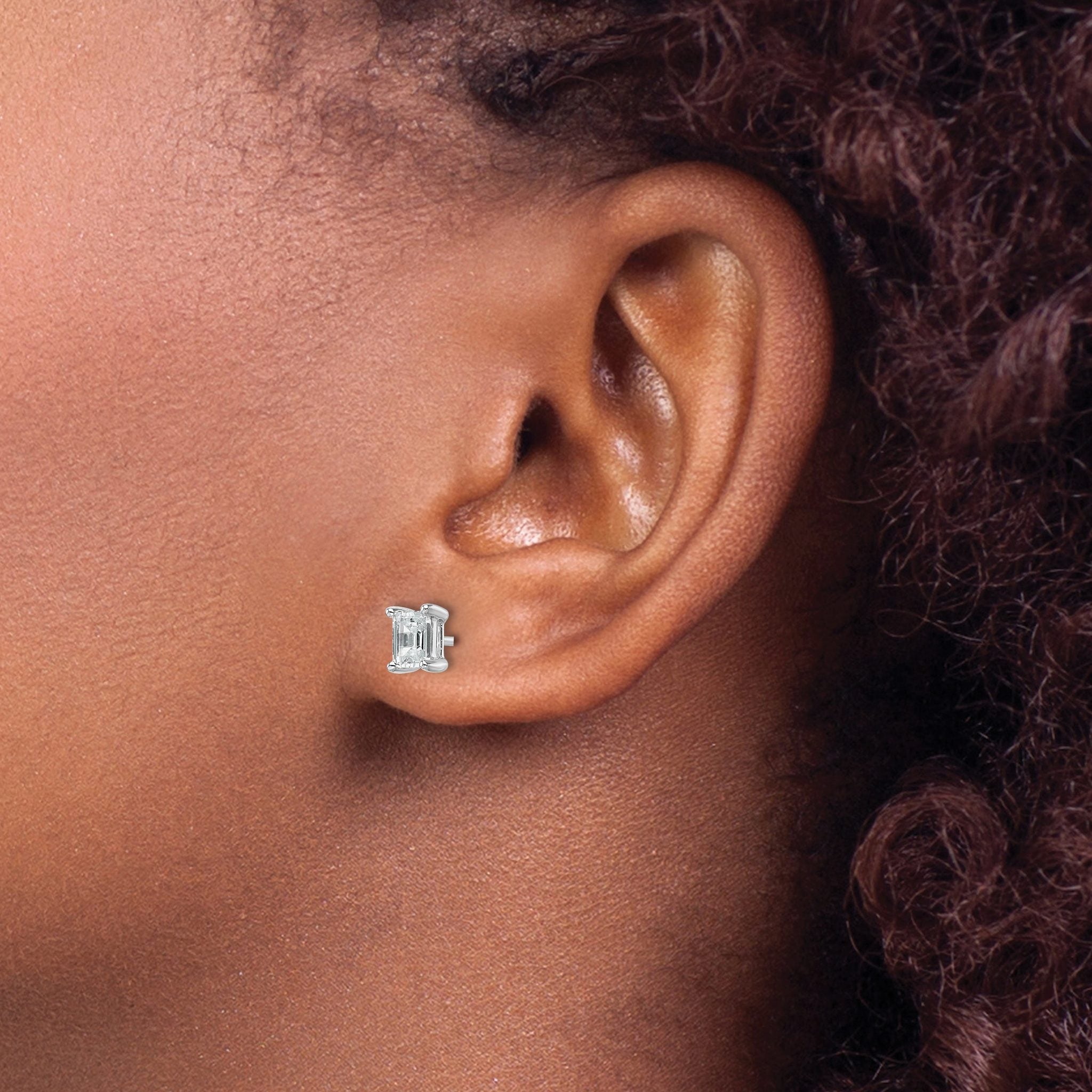 14kw 4.95x3.45mm Emerald Earring Mounting (No Stone Included)s