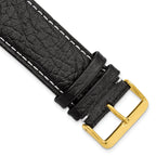 Black Leather Sport Watch Band in Matte Finish, 18mm