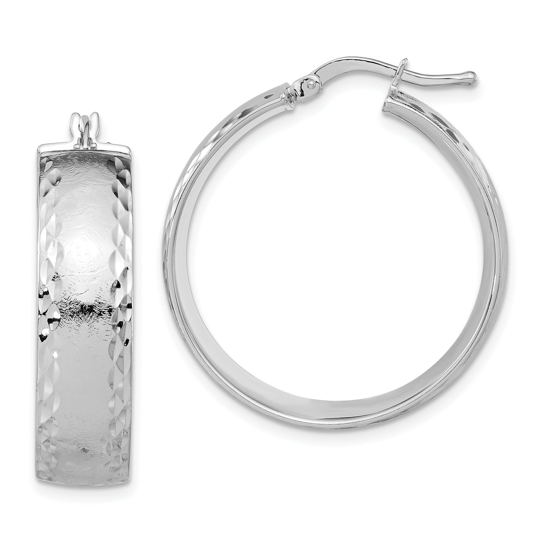 Bronze Diego Massimo Etched Rhodium-plated Hoop Earrings Main image