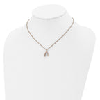 Wishbone Necklace in Rose-Tone Stainless Steel