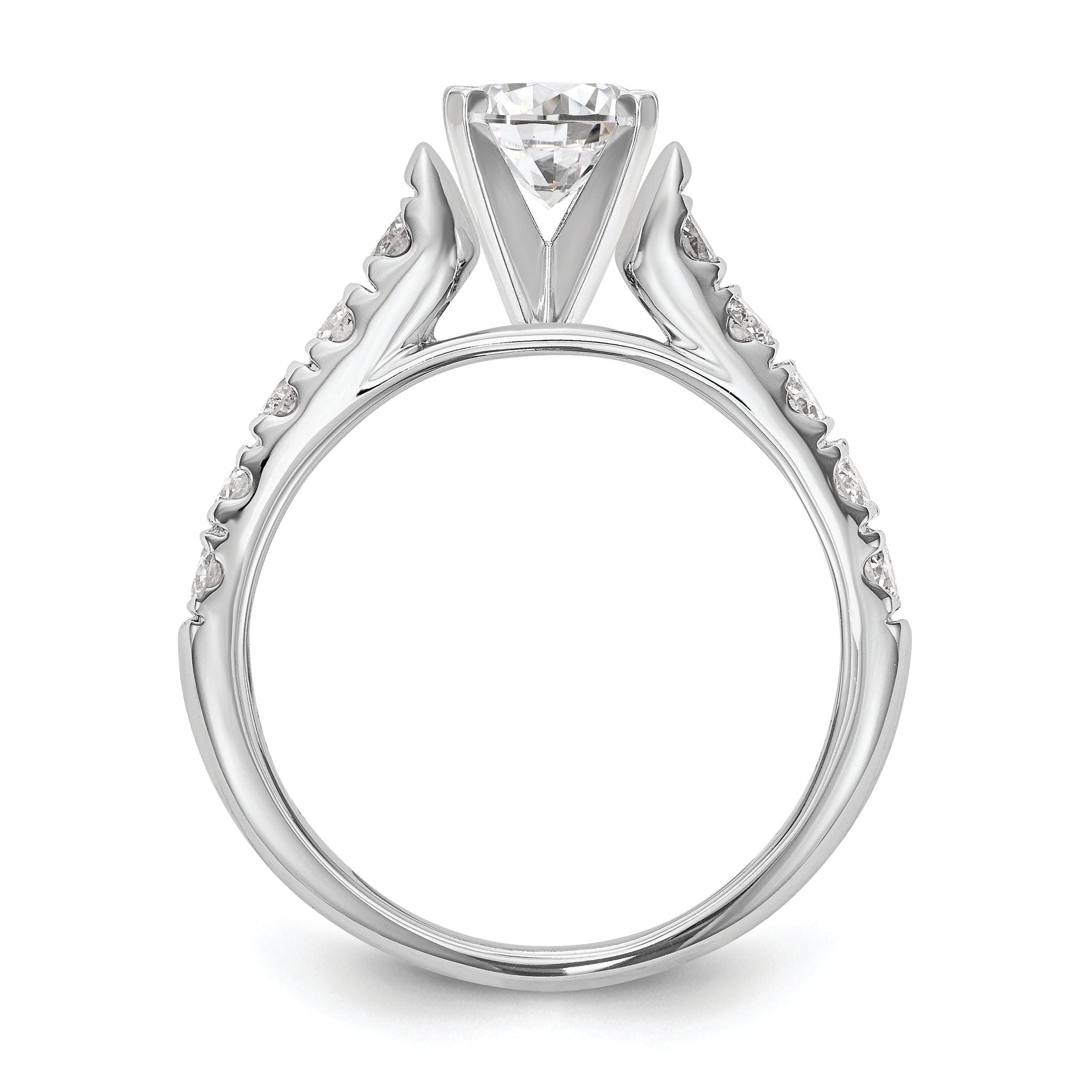 14K White Gold Peg Set 1/2 carat Diamond Semi-mount Engagement Ring Secondary image