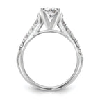 14K White Gold Peg Set 1/2 carat Diamond Semi-mount Engagement Ring