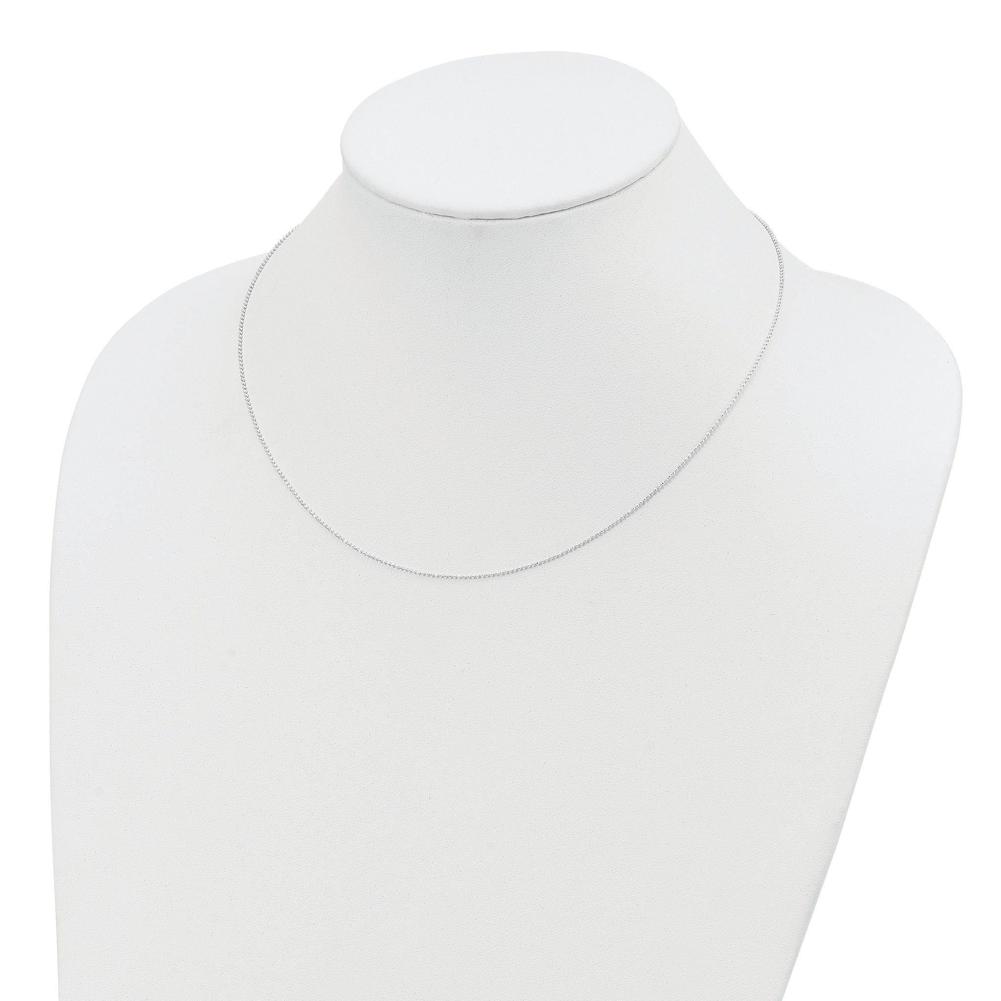 Sterling Silver Polished Beaded Necklace Secondary image