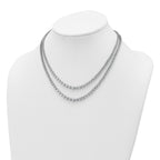 14k White Gold 14 3/8 carat Lab Grown Diamond VS/SI+ G+ Complete 16 inch Graduated Layered Tennis Necklace