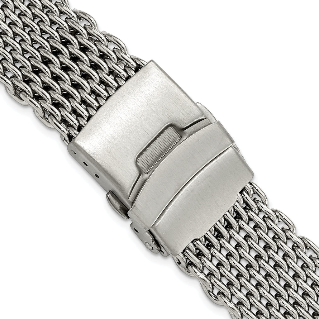 20mm Stainless Steel Shark Mesh with Divers Clasp 7 inch Watch Strap