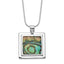 Sterling Silver Abalone Pendant Necklace with Rhodium Plated Finish