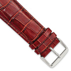 Havana Crocodile-Grain Chronograph Watch Band in Leather, 28mm