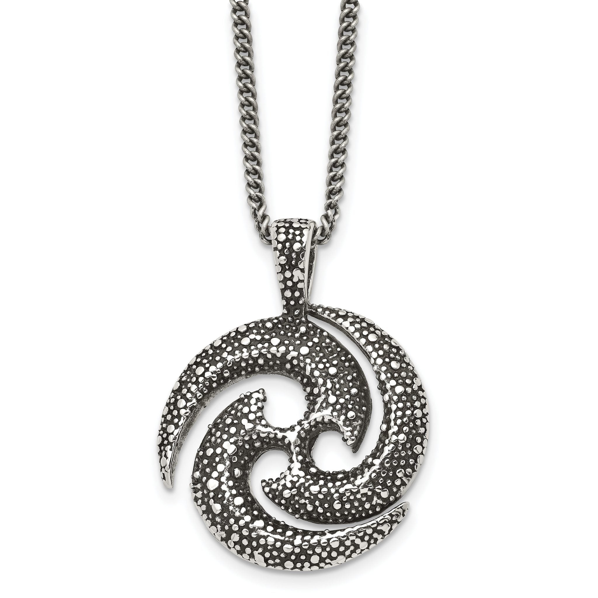 Chisel Stainless Steel Men's Spiral Pendant Necklace Gift Ready Design