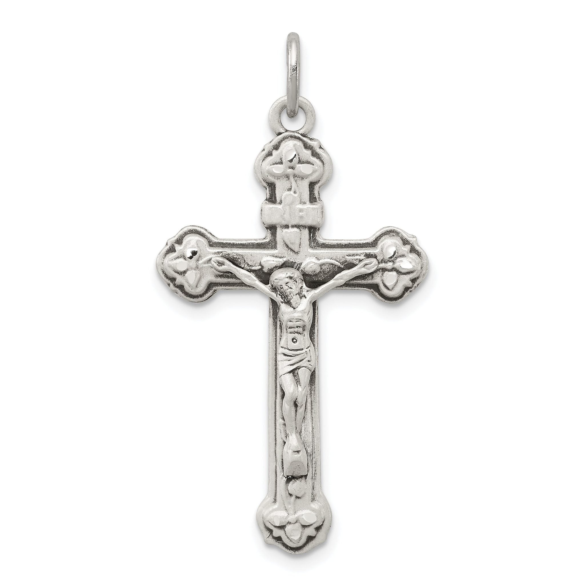 Sterling Silver 925 Crucifix Pendant with Polished Vintage Design Main image