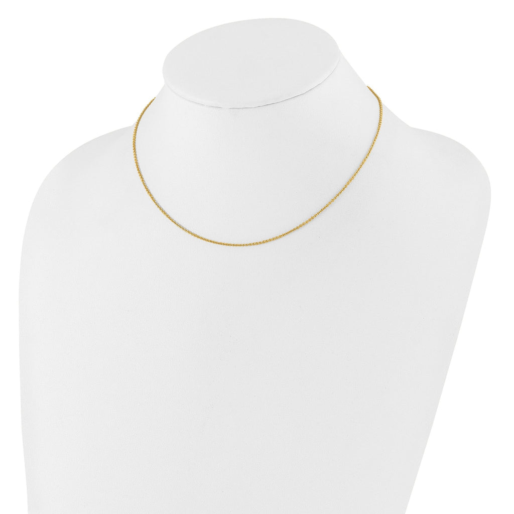 1.4mm 10K Yellow Gold Round Cable Chain