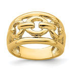 14K Polished Chain Design Inside Ring