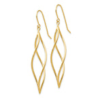 Long Twisted Swirl Drop Earrings in 14K Yellow Gold