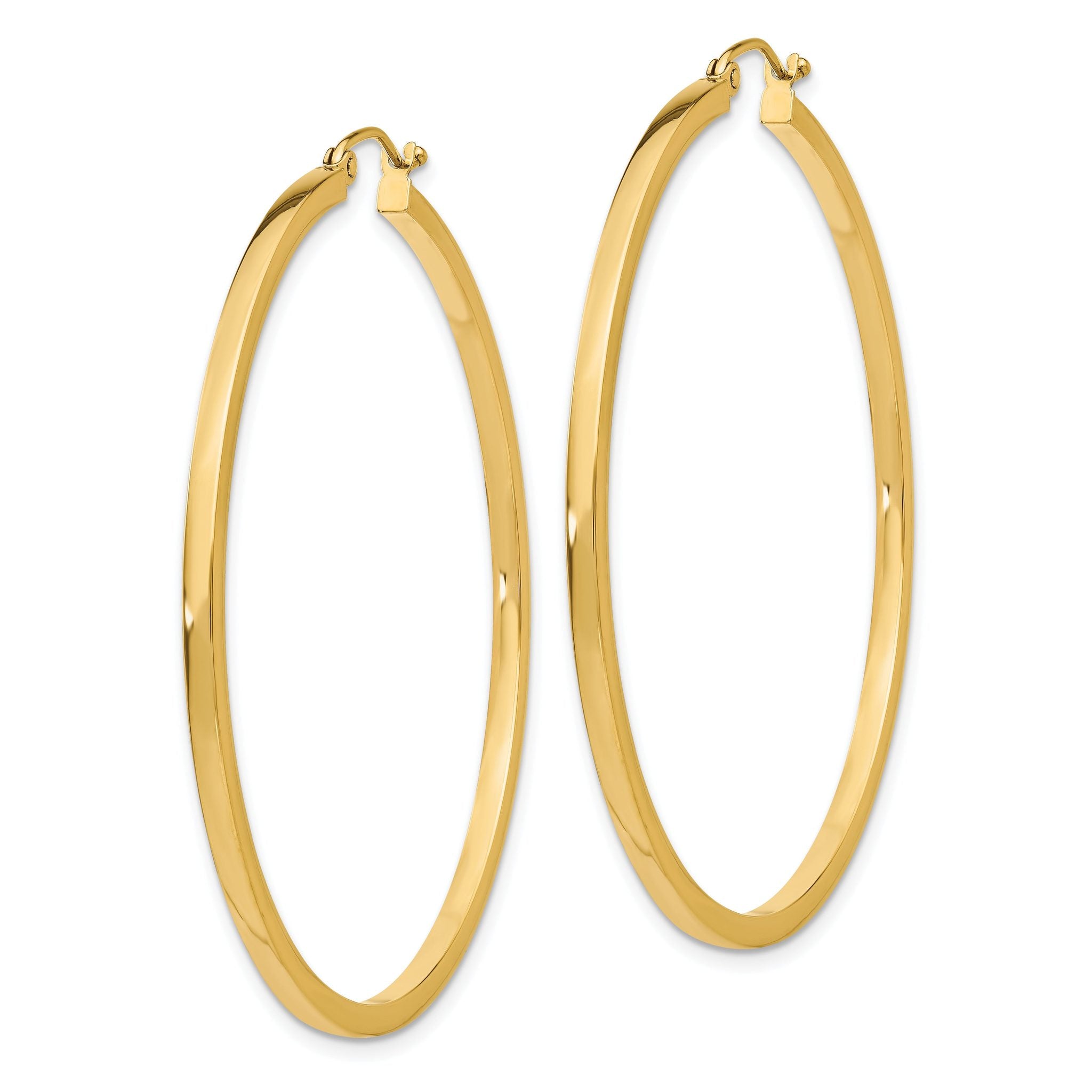 10k 2mm Square Tube Hoop Earrings Secondary image