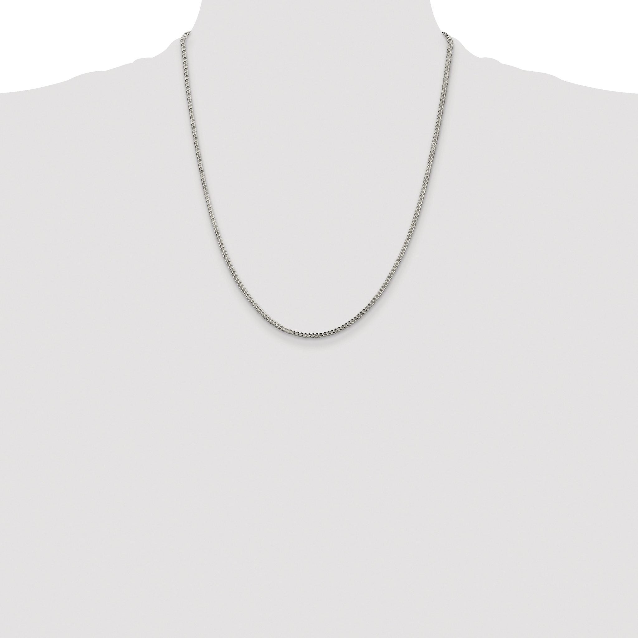 Diamond-Cut Square Franco Chain in Sterling Silver