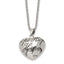 Enameled HOPE Hollow Heart Pendant Necklace in Stainless Steel