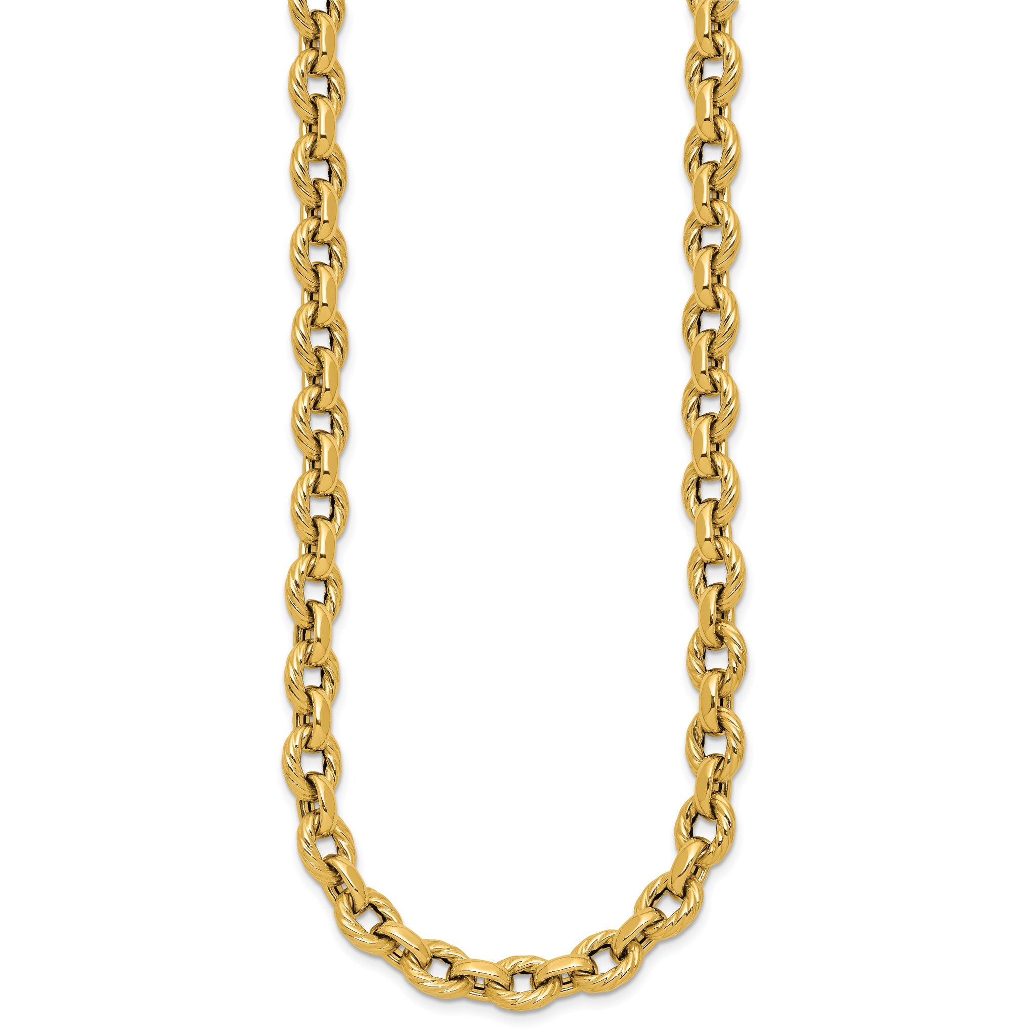 14K Polished and Twisted Fancy Link Necklace Secondary image