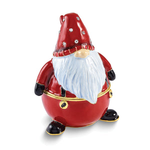 Tomte Santa Claus Gnome Trinket Box in Pewter with Matching Necklace - Sophia Jewelers