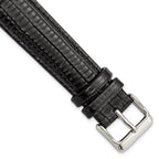 Teju Lizard Grain Leather Watch Band in Black, 16mm
