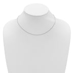 14K White Gold 1.15mm D/C Open Franco 1in+1in Adjustable Chain