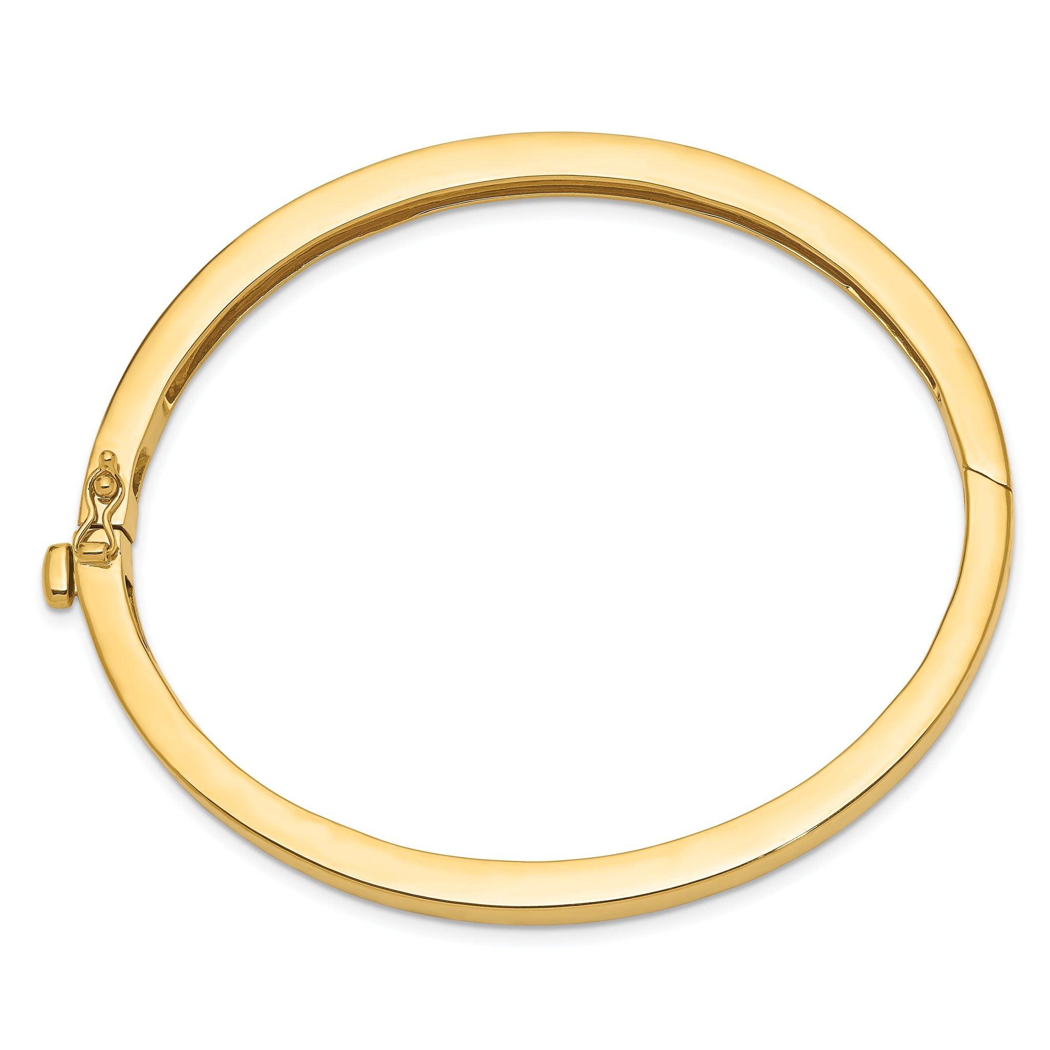 14k 5.3mm Polished Solid Hinged Bangle Bracelet Secondary image