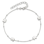 Sterling Silver Elephant 9 inch Plus 2 inch Extender - Total 11 inch Anklet