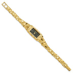 10k 15x31mm Black Dial Rectangular Face 7 inch Nugget Watch