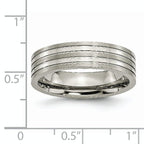 Grooved Wedding Band in Titanium, 6mm