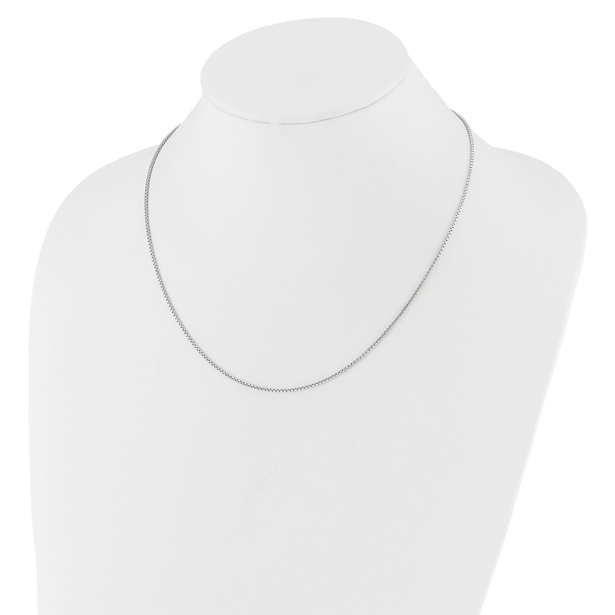 Sterling Silver RH-plated Adjustable 1.25mm Round Box Chain