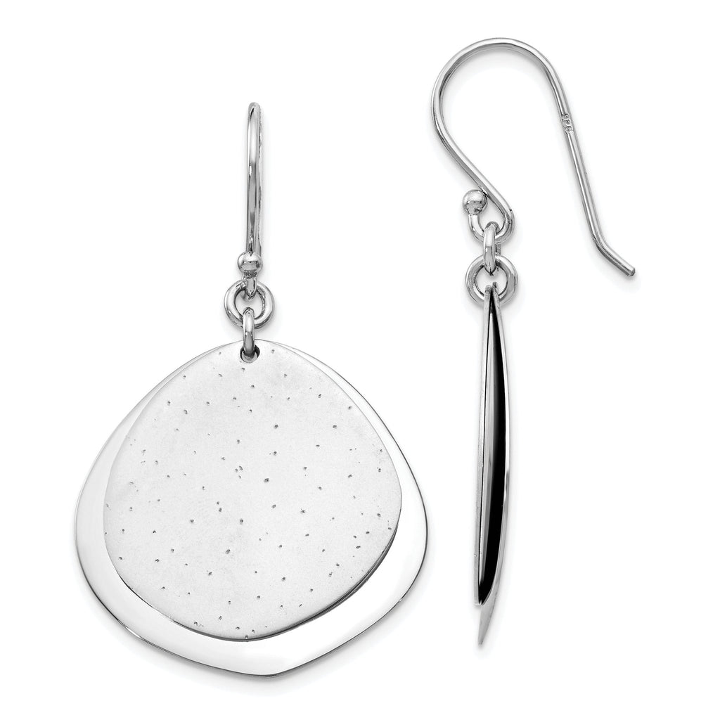 Sterling Silver 925 Rhodium-Plated Dangle Earrings with Polished Finish