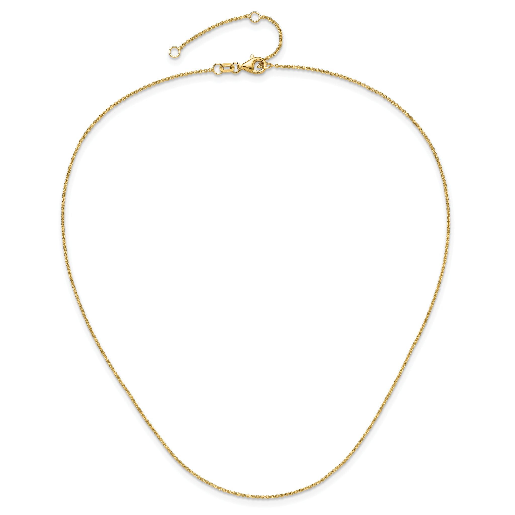 1.1mm 10K Yellow Gold Round Cable Chain