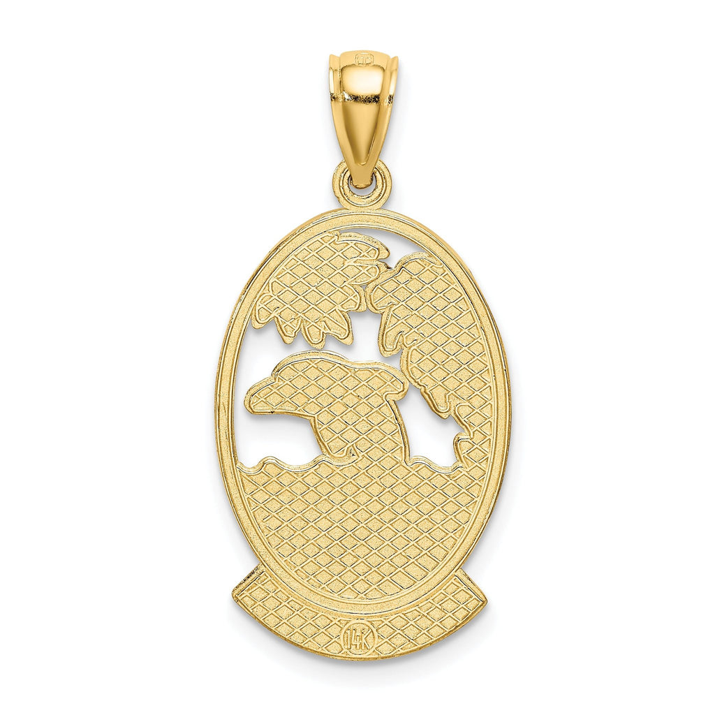 14K TURKS AND CAICOS w/Dolphin Sunset Scene Charm
