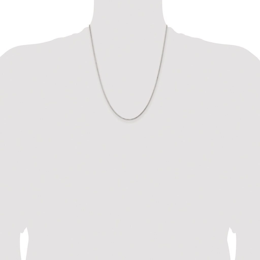 Diamond-Cut Round Box Chain in Sterling Silver, 1.3mm