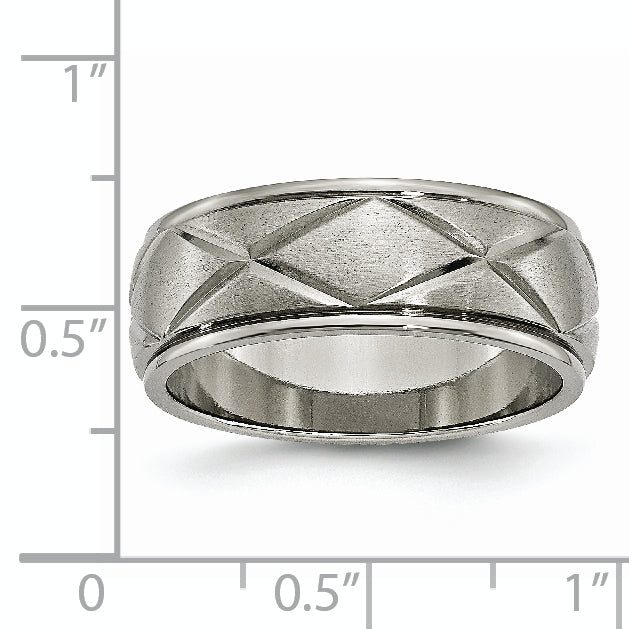 X-Design Wedding Band in Titanium, 8mm