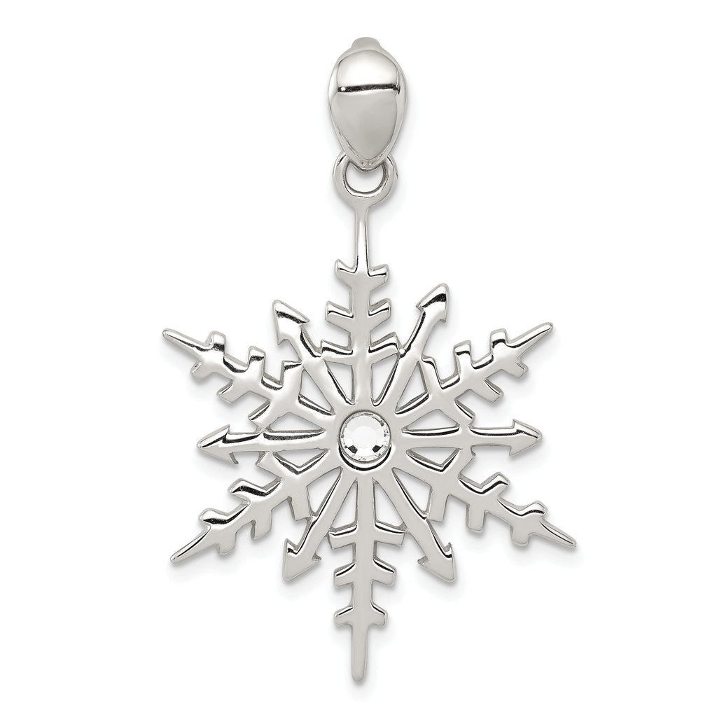Sophia Jewelers Sterling Silver Snowflake Pendant with Stellux Crystals