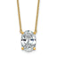 14k 4 carat Certified Lab Grown Diamond VS+ F+ Oval Complete Four Prong 18 inch Pendant Necklace