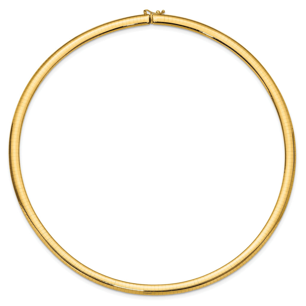 14k Polished 6mm Lightweight 18 inch Domed Omega Necklace