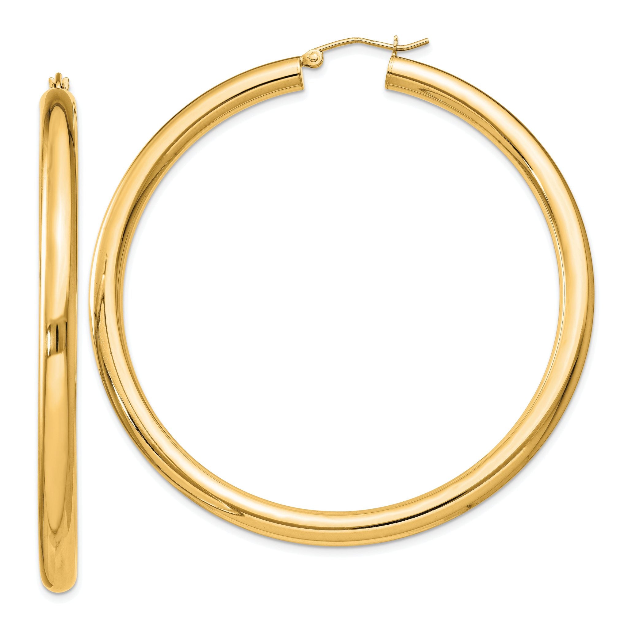 Sterling Silver Flash Gold-plated 4mm Round Hoop Earrings Main image