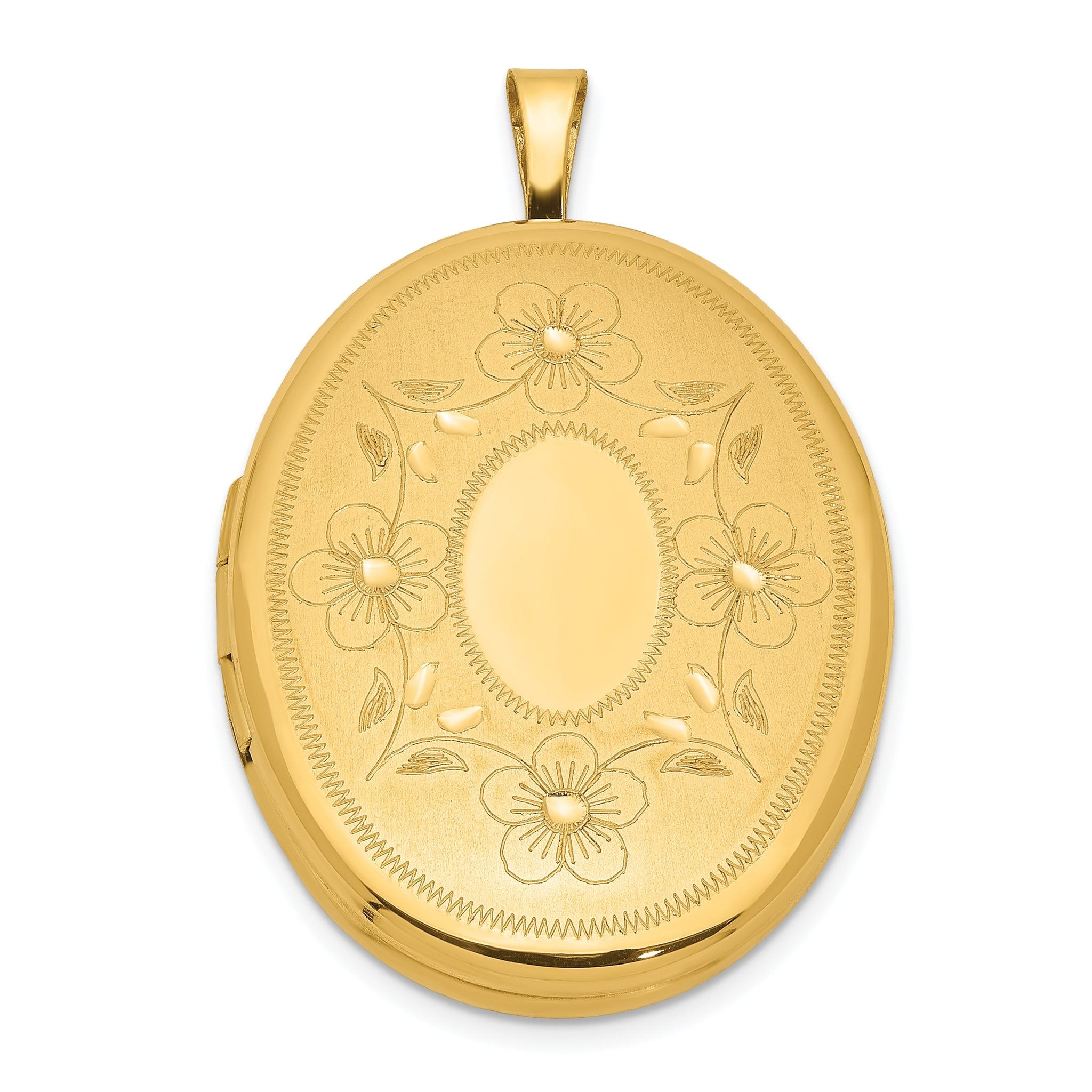 1/20 Gold Filled 26mm Floral Oval Locket Main image