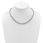 Sterling Silver RH-plated Polished and Twisted Necklace