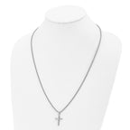 Sunburst Cross Pendant Necklace in Stainless Steel