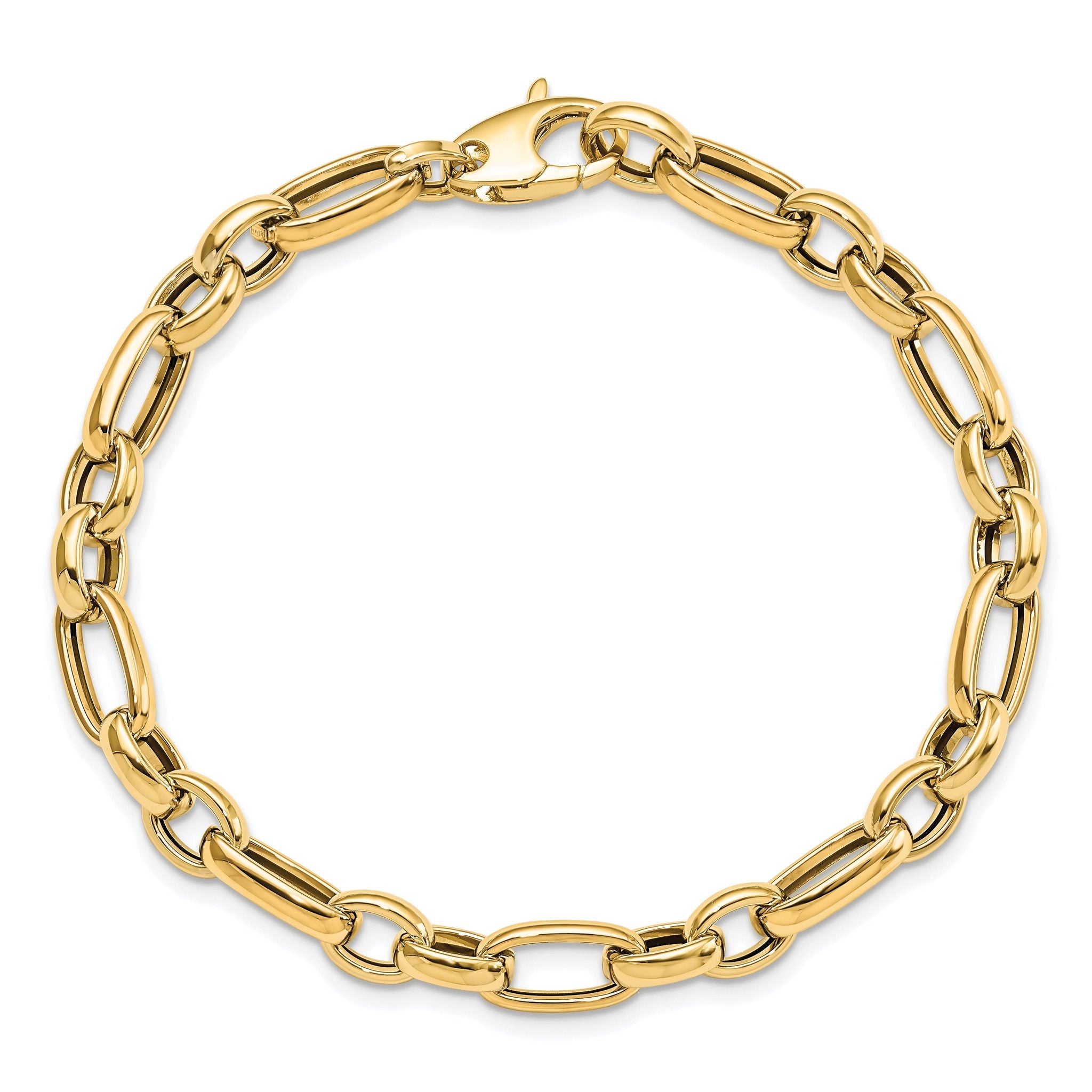14K Polished Fancy Link Bracelet