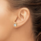 14K Yellow Gold 5 ct Lab-Created Diamond VS+ F+, Princess-Cut 4-Prong Stud Earrings