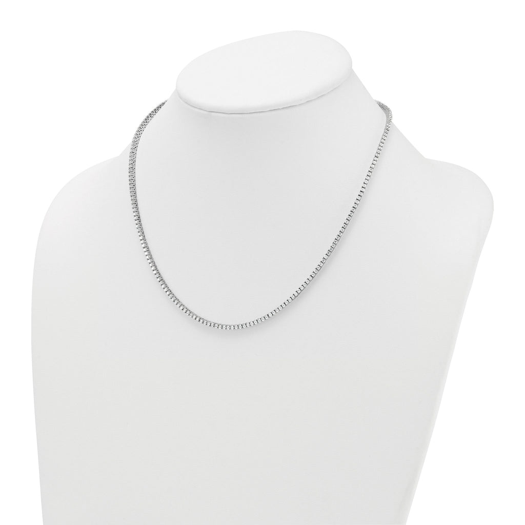 14k White Gold 5 carat Lab Grown Diamond VS/SI+ G+ Complete 18 inch Graduated Tennis Necklace