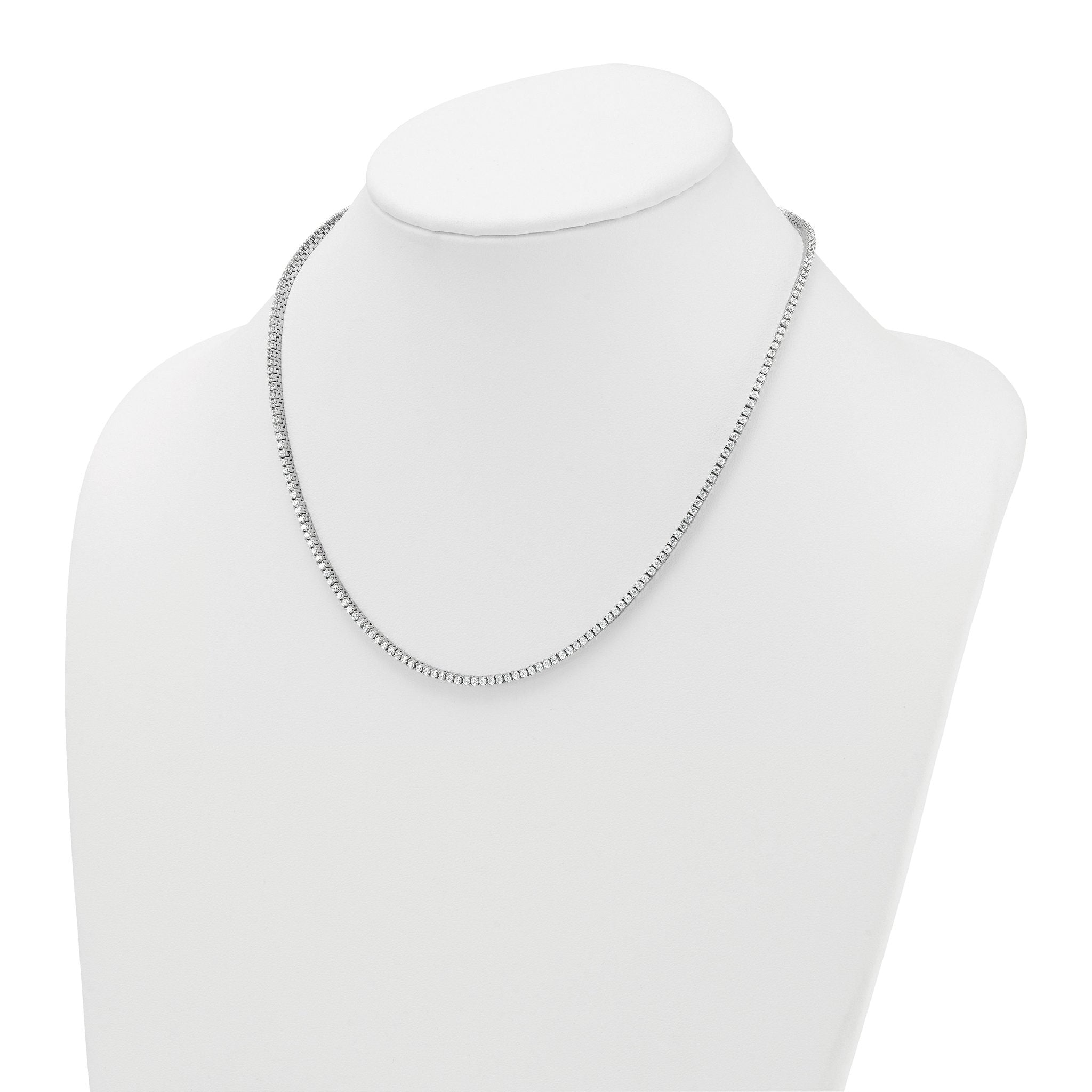 14k White Gold 5 carat Lab Grown Diamond VS/SI+ G+ Complete 18 inch Graduated Tennis Necklace